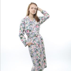 1980s Union Made Floral Belted Dress